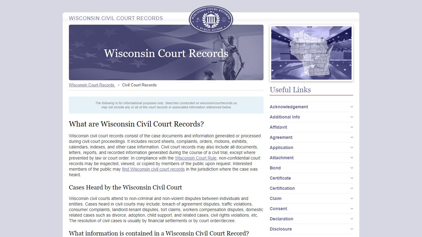 Wisconsin Civil Court Records | WisconsinCourtRecords.us