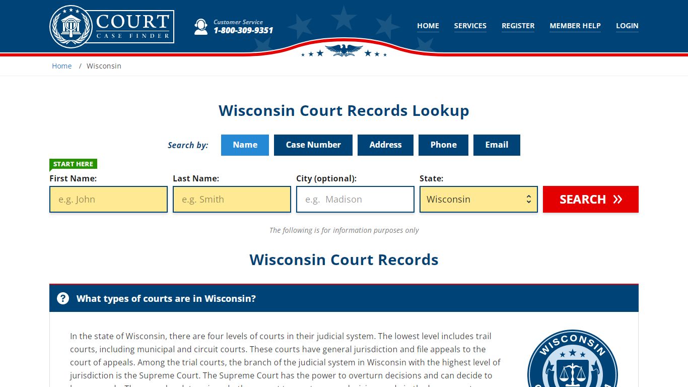 Wisconsin Court Records Lookup - WI Court Case Search